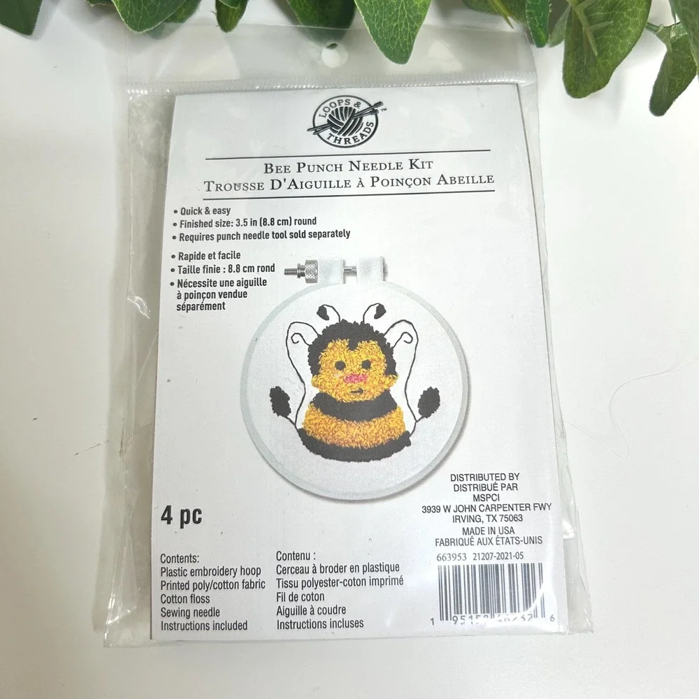 Loops & Threads Bee Punch Needle Kit 3.5
